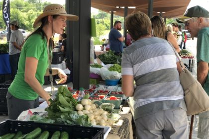 Farmers Market Searching for The Perfect Piece of Produce